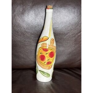 Pampered Chef Olive Oil Bottle Hand Painted Ceramic‎ Italian Design Cottagecore